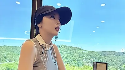 Hong Jin Young reveals slim physique at golf course... directly clarifies pregnancy rumors