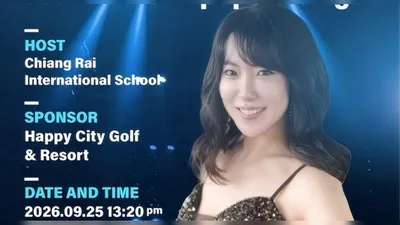 Yoon Ye-won celebra un concierto en solitario en la Chiang Rai International School, Tailandia, el 25 de septiembre