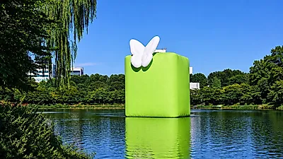 Celebración del 10.º aniversario del lanzamiento de la marca NCT... Exhibición de un gran globo de arte en el lago Seokchon