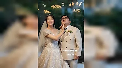 喜剧演员Kim Hak-rae透露结婚日程后，Kim Hyeong-jin于大邱举行婚礼并公开非艺人妻子面容