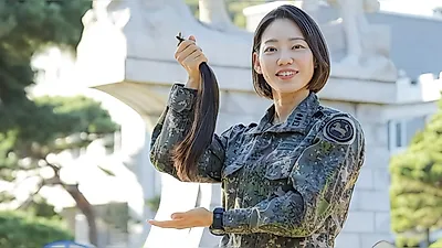 Republic of Korea Army Captain Oh Su-jin donates hair grown for 14 years to children with pediatric cancer