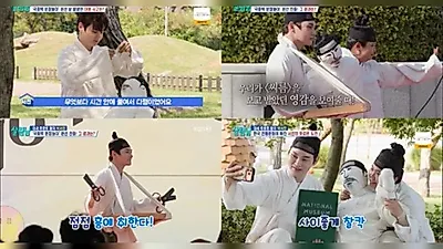 Park Seo-jin challenges for the finals of '2026 National Museum of Korea Costume Play'... Recreating Kim Hong-do's 'Ssireum'